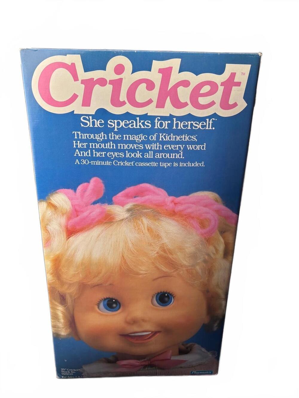 1986 Cricket Talking Doll 25” WORKS Box Tapes Clothes
